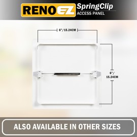 RenoEZ Plastic Access Panel 6x6 inches with Spring Click Technology - No Tools Required - For Drywall, Ceiling and Wall - Access Door for Plumbing, HVAC and Other Holes or Openings (1)