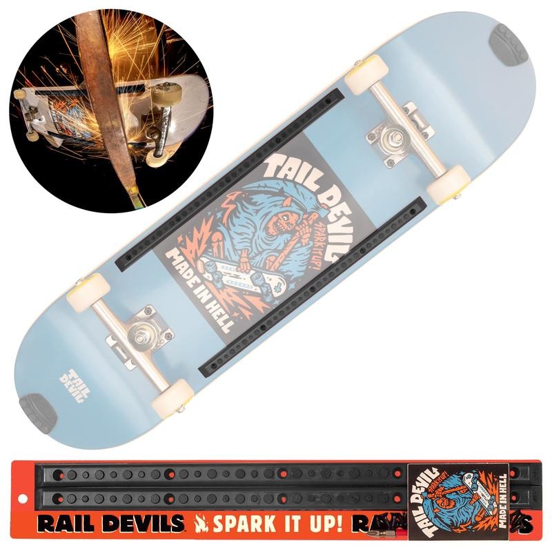 Tail Devil Rail Devils sparking skateboard deck rails by The