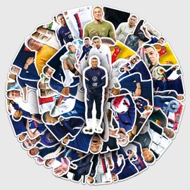 Pack of 50 Mbappé Laptop Stickers, Waterproof Stickers for Cars, Laptops, Skateboards, Helmets and More