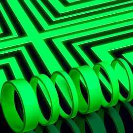 Whaline 6 Roll Glow in The Dark Tape Green Luminous Sticker Glow Warning Tape Waterproof Highlighting Rechargeable Fluorescent Tape Safety Egress Markers for Stair Treads Walls Stage Exit Sign, 59Ft