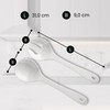 Spoddy Plastic Salad Servers (31 cm Large, Two-Piece, White) -