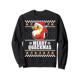 MERRY QUACKMAS Christmas Duck Santa Claus Meme Sweatshirt