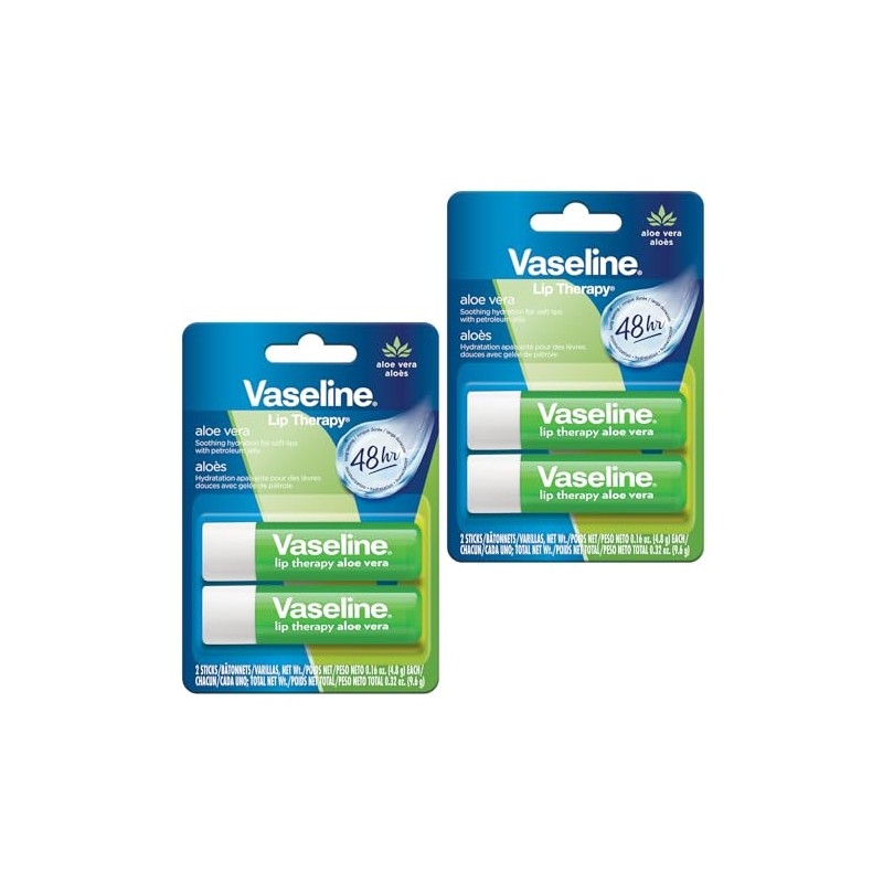 Vaseline Terapia de labios Aloe Vera, palo, 48 horas de