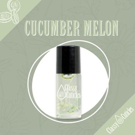 Classy Cuticles | Hand Blended Cuticle Oil | Vegan, Cruelty-Free, & Hydrating | Vitamin E, Jojoba, and Argan Oil | 3 mL Roller Bottle | Cucumber Melon Scent | Pack of 3