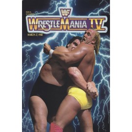 WWE GIANT 24” X 36” POSTER - WRESTLEMANIA 4 PROGRAM COVER HULK HOGAN ANDRE