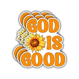(3 pcs) God is Good Sticker Christian Bible Verse Jesus Vinyl Decal Motivation Inspirational Quotes Stickers for Books Laptops Phonecase Water Bottles Kindles Car Hard Hat -2.8x3