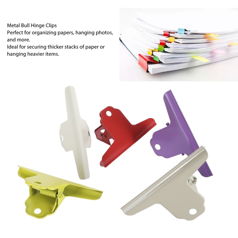 5pcs Colorful Metal Bull Hinge Clips Wall Hanging Heavy Duty