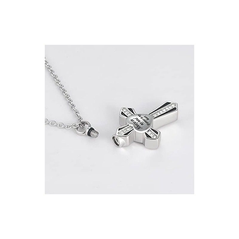 MZC Jewelry Cross Urn Necklace for Ashes Keepsake Urn Cremation