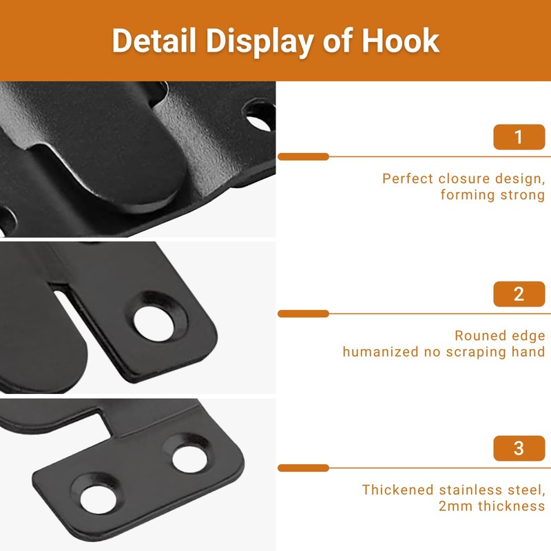 [10 Pairs Large] Interlocking Flush Mount Brackets, Stainless Steel Heavy