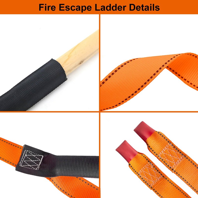 Fire Escape Ladder, 13.1 Feet Emergency Fire Ladder, 2-3 Story