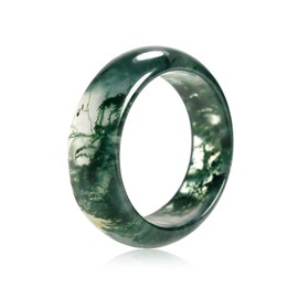HPQQ Moss Agate Bangle Natural Green Agate Jewelry Good Luck Feng Shui Bangle Bracelet Birthday Valentine's Day Mother's Day Gifts for Women Her Mom Grandma