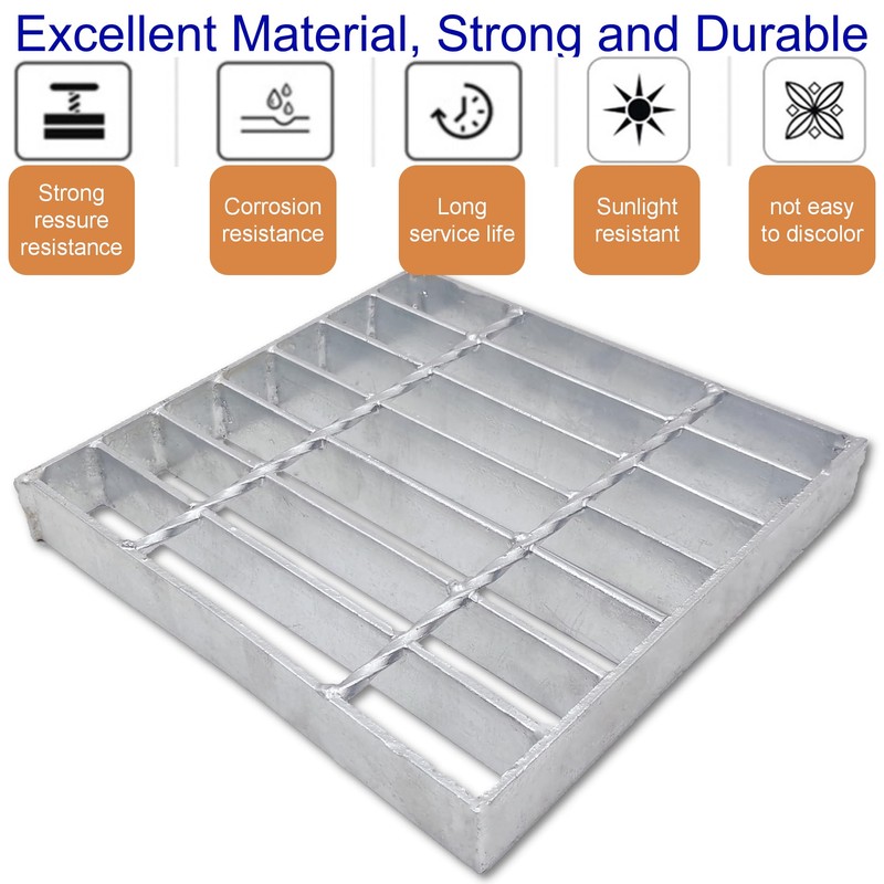 DuuMuut Galvanized Steel Drain Grate, 10x10 Outdoor Drain Cover, B
