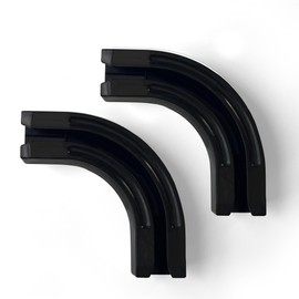 MaKefeile 90° Curved Connectors for Track Curtains Ceiling Mount/Wall Mount, Ceiling Track for Curtains, Room Divider Curtains Tracks（Black 2PCS）.