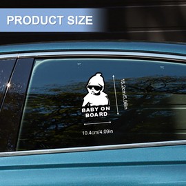 QZTYTY Baby on Board Sticker for Car, Baby Car Decals, Funny Cute Safety Caution Decal Sign, Car Accessories Exterior Decoration Baby on Board Signs Universal for Car Window Bumper Mailbox (1PCS)