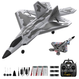 RCkuler RC Planes,4 Channel F22 Raptor Remote Control Airplane with LED Light, 6-Axis Gyro, 3 Flight Modes, One-Key Aerobatic,Wingspan 360mm,Suitable for Outdoor and Gifts