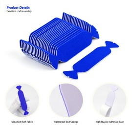 EHDIS Vinyl Squeegee Buffer Tape Squeegee Fabric Felt Pre-Cut Self-Adhesive Microfiber Felt for Squeegee Application Tool EVA Layer Non-Scratch Soft Smooth Felt 20pcs/Pack (Blue)