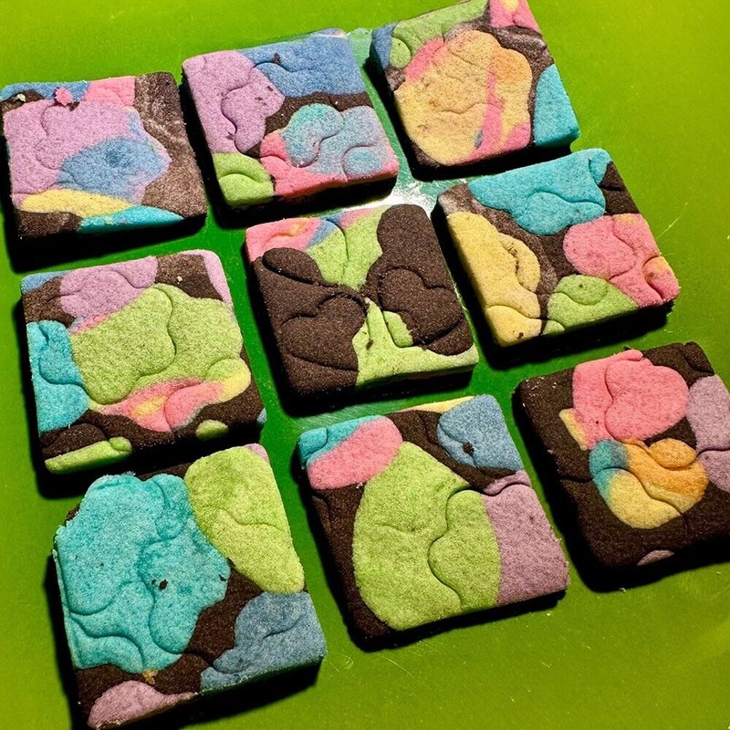 Homemade Gluten Free Rainbow & Black Cocoa Shortbread Cookies -