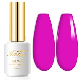 Imtiti Gel Nail Polish, 1 Pcs 15ml Dark Pink Color Gel Polish Soak Off Nail Art Manicure Salon DIY Nail Lamp Gel Nail Design Decoration at Home Gift for Women, 0.5 Fluid Ounces