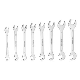 sourcing map Super-Thin Open End Wrench Set 5/5.5/6/7/8/9/10/11mm Metric Double Open-End Wrench 30Cr13 Stainless Steel Spanner with 15°and 75° Angled Open End for Auto Repairs Home Projects
