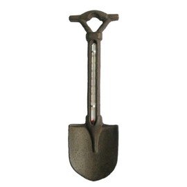 Vintage Cast Iron Spade Thermometer Tool Wall Hanging Outdoor Weather Check Temperature Gauge Home Garden Brown Decorative Gift