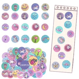 Refill Stickers 100pcs for Sticker Stamper, 6 Pages Sticker Book with 100 Stickers, Sticker Stamp Dinosaur, Arts and Crafts Fidget Toy