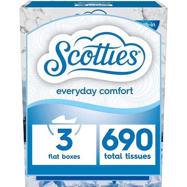 Scotties Everyday Comfort Facial Tissues, 230 Count (Pack of 3)
