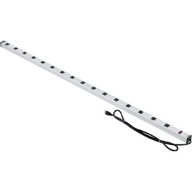 Global Industrial 72" 16 Outlet Aluminum Power Strip with 6-ft Cord, ETL/cETL Listed
