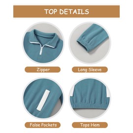 Coco&RARA Toddler Boys Clothes Baby Long Sleeve Solid Sweatshirt and Pants Outfits Fall Winter 2pcs Sweatsuit Set (Blue, 4-5 Years)