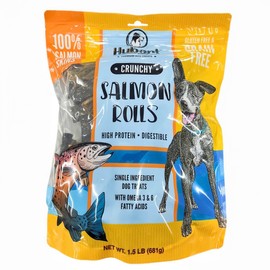 Hubert Pet Premium Gourmet Single Ingredient Salmon Skin Rolls, 1.5 lb Pack, Resealable Bag