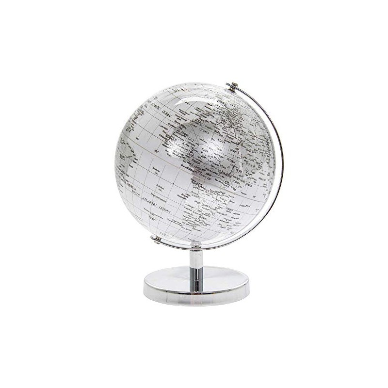Rotating Globe Model | 1 Piece | Silver & White
