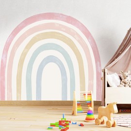 TOUNALKER Large Rainbow Wall Decals (89.76 X 78.74 Inch) Wall Murals Peel and Stick Rainbow Stickers Colorful Rainbow Wallpaper for Girls Kids Baby Bedroom Nursery Classroom Playroom