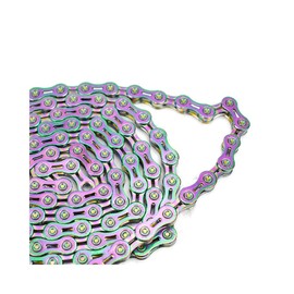 VG SPORTS 6/7/8/9/10/11 Speed Bike Chains,Half Hollow/Full Hollow Lightweight Bicycle Chains for Road Bike/MTB/BMX,Silver/Gold/Titanium/Rainbow 116 Links with Missing Link