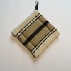 Handmade Hot Pad Trivet Pot Holder Black Tan Stripe Quilted