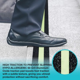 LifeGrip Anti Slip Traction Treads with Glow in Dark Stripe (12-Pack), 2" X 12", Best Grip Tape 80 Grit Non Slip, Pre-Cut Strips, Rounded Corners - Right Size and Ready to Use for Easy Application