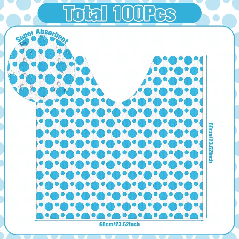 Drydiet 100 Pcs Disposable Toilet Mats Absorbent Toilet Floor Protector