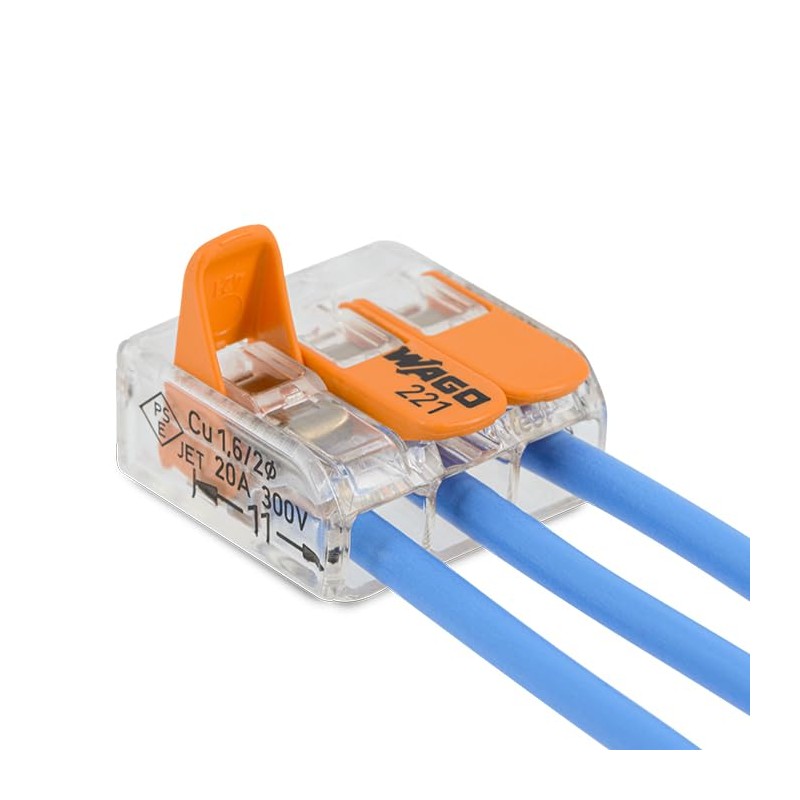 WAGO 221 Series - 50 x 3 Conductor Connecting Clamps