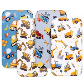 4 Pack Baby Boy Bassinet Sheets Set Soft Fitted Construction Truck or Dinosaur Theme Baby Boy Mattress Covers Breathable Toddler Sheets for Infant or Newborn Boys (Construction, Bassinet Sheets)