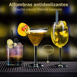 Wodoso Alfombra de Goma para Bares Alfombra de Goteo Alfombra Negra Antideslizante - 45 x 30 cm