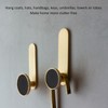 2Pcs Towel Hook Brass Clothes Coat Robe Hanger for Bathroom