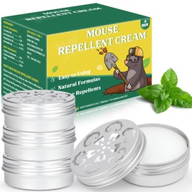 YJOO 4-Pack Rodent Mouse Repellent Ointment – Natural Peppermint Mice & Moles Deterrent Paste for Garden & Lawn – Humane, Easy-Apply Formula for Long-Lasting Mole Gopher Control