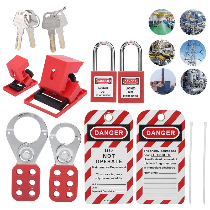 Lockout Tagout Kit, Practical Multifunctional Electrical Lockout Locks for Lock