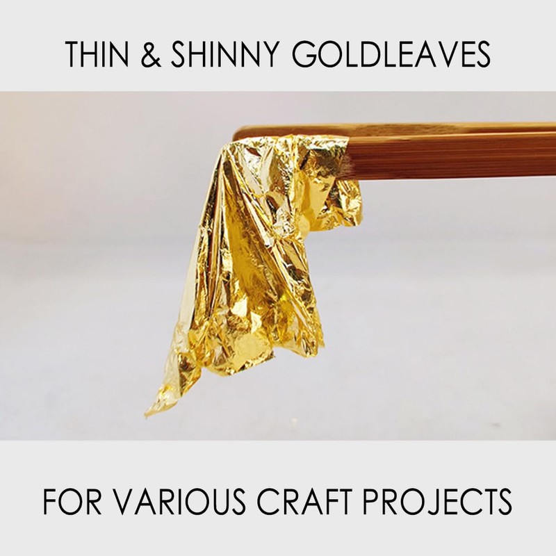 100 Sheets Imitation Gold Foil Paper, 14x14cm Gold Leaf Sheets,