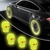 4PCS Skull Luminous Car Tire Valve Stem Caps, Fluorescent Tire
