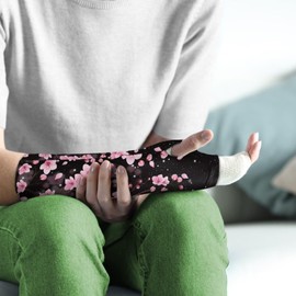 Luarisgur Arm Cast Cover Cherry Blossoms Cast Scratcher for Arm Sleeve Pink Arm Cast Protector Adult Elastic Arm Cast Sleeve Arm Wrist Elbow Protection Cover Size S