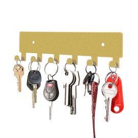 GTK Key Holder for Wall, Key Hooks with 6 Hooks, Wall Mounted Key Holder for Hallway, Self Adhesive Key Rack(Gold)