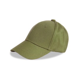 LANGZHEN Cotton Outdoor Toddler Girls Boys Plain Baseball Cap Baby Infant Structured Adjustable Hat for Kids Sun Hat(M-Army green)
