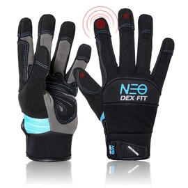 DEX FIT Mechanic Gloves MG310 Lightweight, Durable PU Reinforcements, Firm Grip, Stretch Comfort Fit, Touchscreen Compatible, Thin and Breathable, Washable, Black (XL) 1 Pair