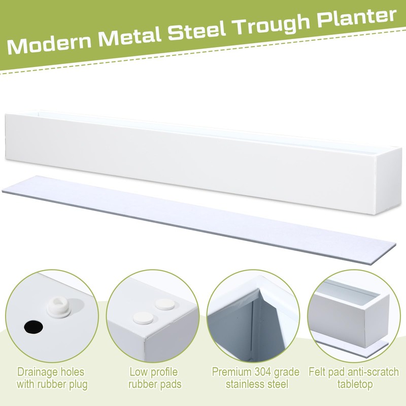 FillTouch 32 x 3.5 x 3.5 Inch Long Rectangular Planter