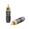 [2pcs] Hi End RCA Male Plug Adapter Audio Phono Gold