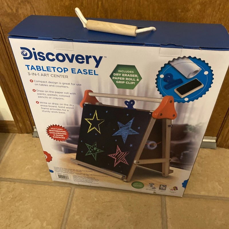 Discovery Kids 3-in-1 Tabletop Easel Dry Erase Chalkboard & Paper
